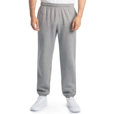 Image of Fruit of the Loom Men&#039;s Eversoft Fleece Sweatpants Track Pants, Grey Heather, XXL