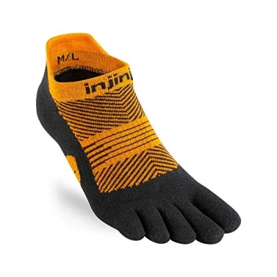 Image of Injinji Run Lightweight No Show Toe Socks Tiger Ladies Size : 40.5 44.5