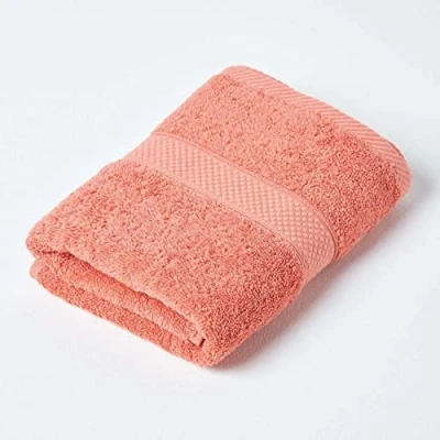 Image of HOMESCAPES Burnt Orange Turkish Cotton Hand Towel Super Soft Thick &amp; Absorbent 500 GSM Heavy Weight for everyday Luxury