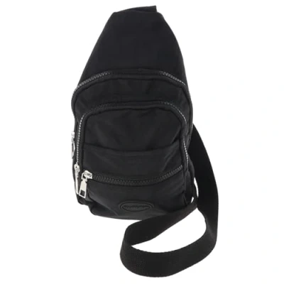 Image of Equilibrium Chic Modern Rucksack Casual Bag with Zip and Long Strap Black or Pink Fuchisa (Black)