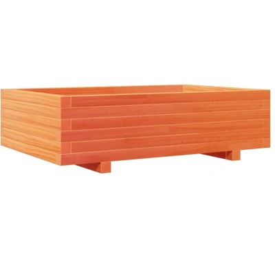 Image of vidaXL Garden Planter Wax Brown 90x60x26.5 cm Solid Wood Pine