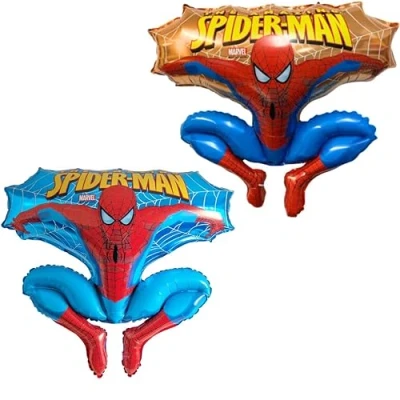 Image of Toyland® 2 x 79cm (31&quot;) Spider Man Jumping Shaped Character Foil Balloons Kids Party (One Of Each)