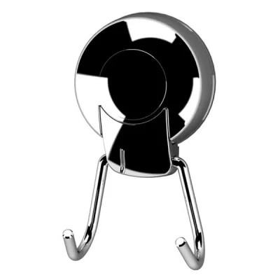 Image of Showerdrape Suctionloc Chrome Steel Twin Robe Hook
