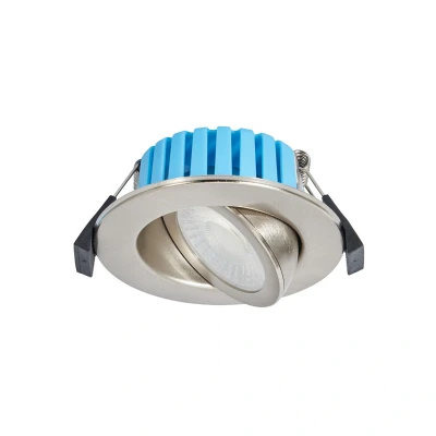 Image of Spa Eden LED Tiltable Fire Rated Downlight 7W Dimmable Tri Colour CCT 60 Satin Nickel