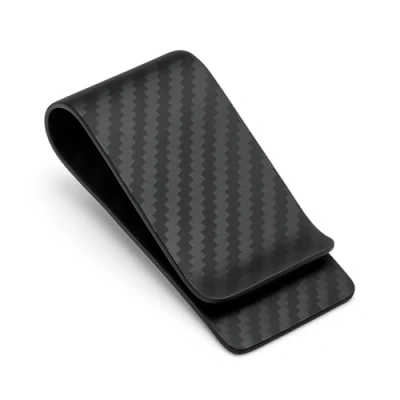 Image of Unisex&#039;s KONAMO Carbon Fiber Money Clip Credit Business Card Holder, Matte Black, 1