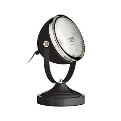 Image of Premier Housewares E14 Small Edison Screw 25 W, Chrome Spotlight Table Lamp Black