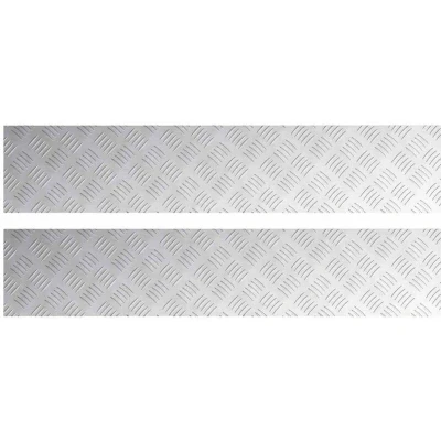 Image of vidaXL Aluminium Checker Plates 2 pcs Anti Slip 100x20 cm
