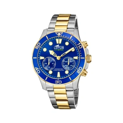 Image of Lotus 18801/1 Watch from The Connected Collection, 44.5 mm Blue case with Two Tone Steel Strap for Men