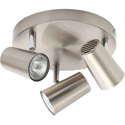 Image of LITECRAFT Chobham Spotlight Plate Adjustable GU10 Ceiling Light (3 Light, Satin Nickel)