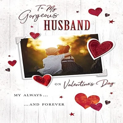 Image of Piccadilly Greetings Valentine&#039;s Day Card Gorgeous Husband 9 x 6 inches