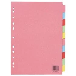 Image of Q Connect 10 Part Subject Divider Multi Punched A4 (25 Pack) KF26082Q