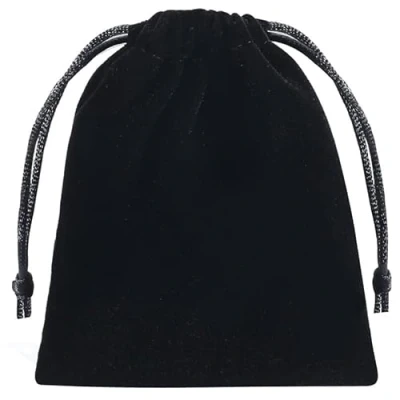 Image of GELIMY 10PCS Soft Coloful Velvet Pouches Bag Jewellery Packing Drawstring Wedding Party Gift 5 Sizes (15X20CM, BLACK)