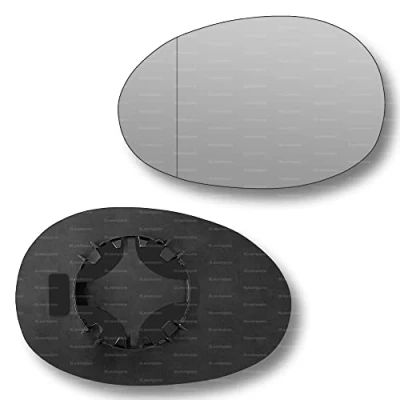 Image of Less4spares Replacement Wing Mirror Glass Left Compatible with Toyota Aygo 2005 2014 CLIP ON Passnager Near Side N/S Blind Spot