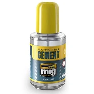 Image of AMMO MIG 2025 Extra Thin Cement (Polyester Plastic Glue), Multi Colour