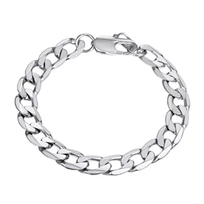 Image of PROSTEEL Stainless Steel Bracelet for Women 21CM Men Hand Curb Chain Silver Color Armband Jewelry