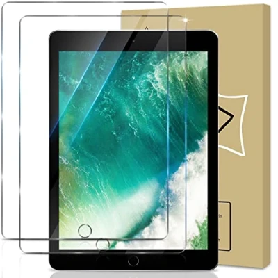 Image of GiiYoon 2 PACK Screen Protector for Apple iPad (9.7 inch, 2018/2017 Model), Air 1, 2, Pro 9.7 Inch,Tempered Glass[Easy Installation] [Scratch Resistant] Protection Film