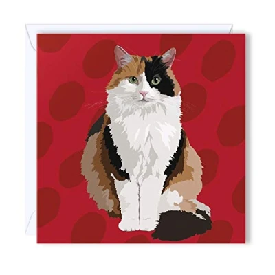 Image of Leslie Gerry Tort Cat Blank Greeting Card