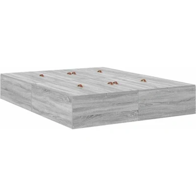 Image of vidaXL Storage Bed Frame Grey Sonoma 160x200 cm