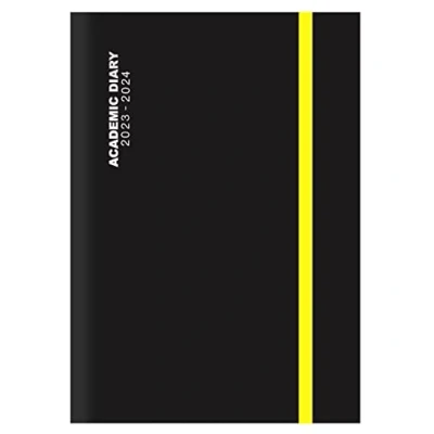 Image of 2023 2024 A4 Black Day a Page Academic Student Diary With To and Elegant Case binding Elastic