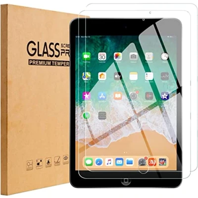 Image of World Biz 2 Pack Screen Protector for iPad 9.7 Inch (6th/5th Generation, 2018/2017 Model), Air 1, 2, Pro Inch, 9H Tempered Glass Film, Anti Scratch, Impact Resistant