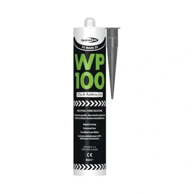 Image of Bond IT WP100 Silicone Sealant Seal Rapid Cure Mastic External Door Windows White 300ml Bath Shower Basin Window Frames Quick Drying (Dark Anthracite)