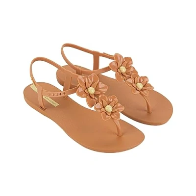 Image of Ipanema Women&#039;s Duo Flowers Sandal FEM, Brown/Yellow, 1/2 UK