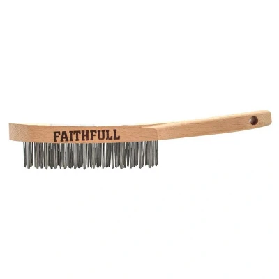 Image of Faithfull Heavy Duty Stainless Steel Scratch Brush 4 Row