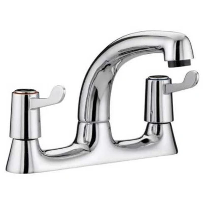Image of Value Lever Chrome Deck Kitchen Sink Mixer Tap with 6 Inch Levers and Ceramic Disc Valves VAL2 DSM C CD Bristan