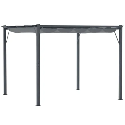 Image of Outsunny 3 x 3(m) Aluminium Pergola Canopy Gazebo Awning Outdoor Garden Sun Shade Shelter Marquee Party BBQ, Dark Grey