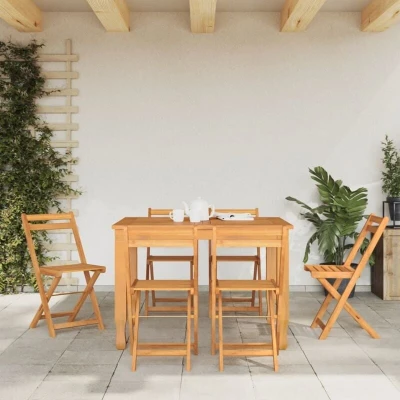 Image of vidaXL Folding Bistro Chairs 6 pcs Solid Wood Acacia