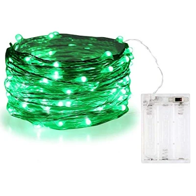 Image of BOLWEO Battery Operated Christmas Tree String Lights,10Ft/3M 30Leds,Waterproof Decor Lights for Indoor Outdoor Home Garden Vases St Patrick&#039;s Day,Green