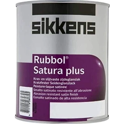 Image of Sikkens Rubbol Satura Plus, 2.5 l Oil Paint White, Satin Finish, for Interior/Exterior Use on Metal, Low Maintenance, Odor