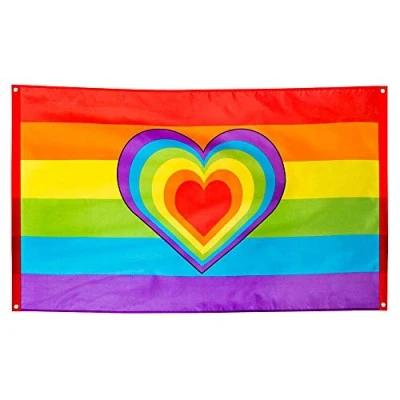 Image of Boland 44721 Rainbow Flag with Heart, multicoloured, 29555