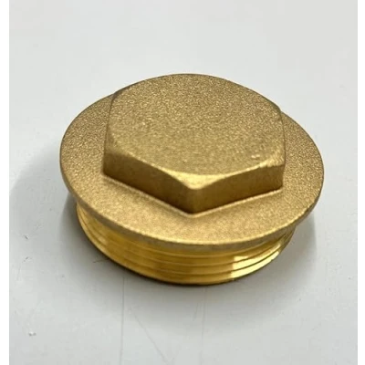 Image of AK BRASS HEX FLANGED MALE BLANKING CAP STOP END BSP IN VARIOUS SIZES ((1 1/4&quot;BSP))