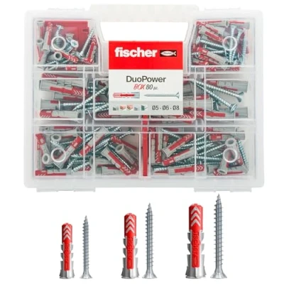Image of Fischer 544546 Duopower Universal Dowels Kit with Screw, ‎Transparent