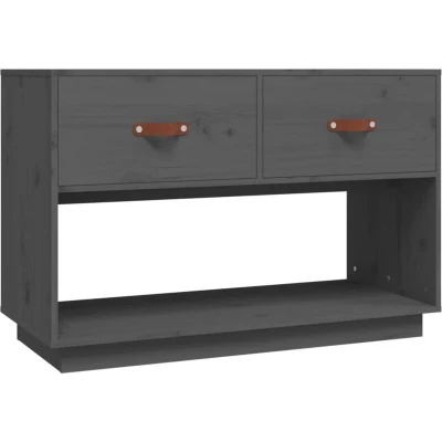 Image of vidaXL TV Cabinet Grey 90x40x60 cm Solid Wood Pine