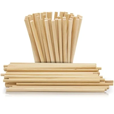 Image of Yolli 500Pcs 89mm x 4mm (3.5&quot;) Round Wooden Lollipop Sticks Cake Pop for Crafts or Food Use Safe Dowling Lolly Pops