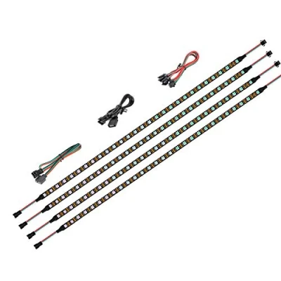 Image of BTF LIGHTING LED RGB PC Light Strip 4PCs 19in Individually Addressable for 5V 3 Pin Headers Asus Aura, Gigabyte Fusion