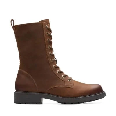 Image of Clarks Orinoco2 Style Womens Military Boots 4 UK Brown Snuff Leather