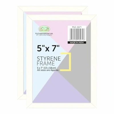 Image of (Pack of 2) 5x7&quot; White Photo Frame, Wall Mount or Table Top, Picture Freestanding and Mountable