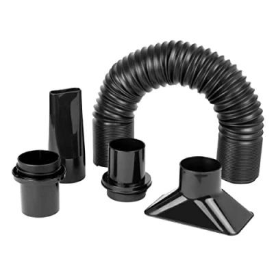 Image of PowerTec 70208 Dust Collection Flexible Hose Kit, 2 1/4&quot;, Black
