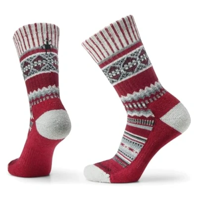 Image of Smartwool Everyday Snowed In Sweater Crew Socks, TIBETAN RED, Large