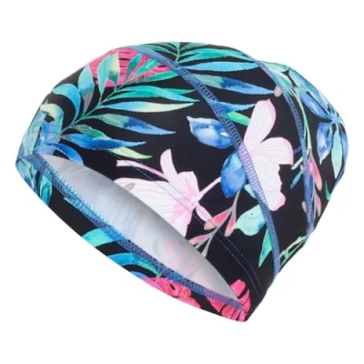 Image of Fashy Sporty Floral Print Anatomical Fit Bathing Caps for Lots of Hair