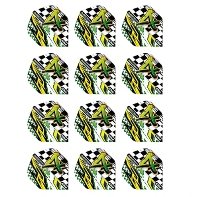 Image of RED DRAGON Hardcore XT Black, White &amp; Green Dart Flights 4 Sets Per Pack (12 in total)