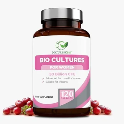 Image of Probiotics for Women 50 Billion CFU with Prebiotics and Cranberry 120 Vegan Caps Lactobacillus Reuteri, Acidophilus, Bifidobacterium Probiotic, Bio Cultures Women&#039;s Intimate Flora