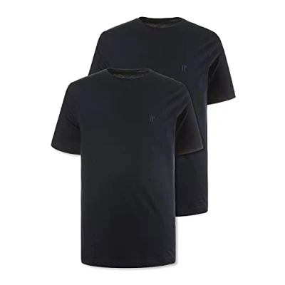 Image of JP 1880 Men&#039;s Big &amp; Tall 2 Pack Basic Short Sleeve Tees Dark Navy XXXX Large 702637 70 4XL