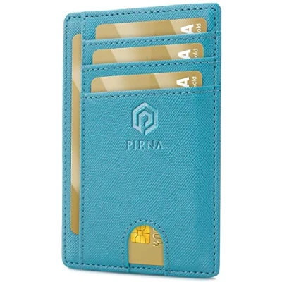 Image of Slim Wallet for Men RFID Blocking Minimalist Credit Card Holder Thin with Small Money Pocket &amp; Gift Box Men&#039;s in UK (Blue Ocean)