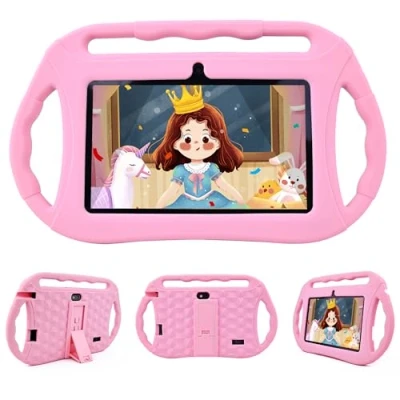 Image of Veidoo 7 inch Android Kids Tablet, 2GB+32GB, WiFi, IPS Screen, Children Tablet with Parental Control, Games, Educational App for Toddlers(Pink)