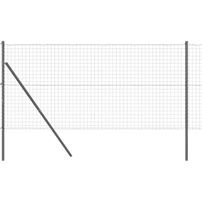 Image of vidaXL Euro Fence with 13 Posts 1x25 m Galvanised Steel Grey
