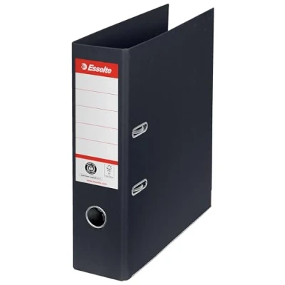 Image of Esselte No.1 Folder A4 CO2 Compensated Lever Arch File 75mm Spine Width 100% Recyclable Black